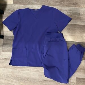 Women's Purple Scrub Set Mandala